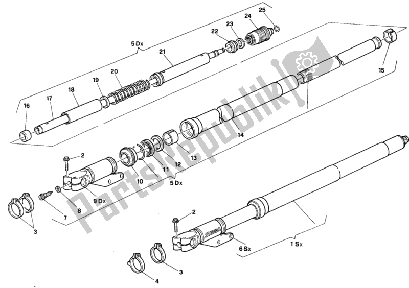 Wszystkie części do Przedni Widelec Ducati Superbike 916 Senna 1996